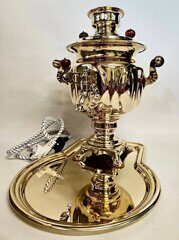 Самовар "овал" электрический 3 литра с подносом