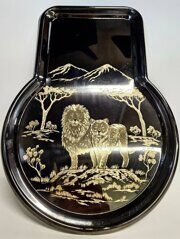 Поднос для самовара малый Львы черный никель